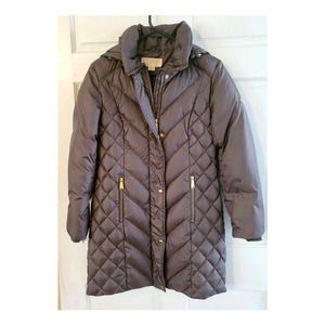 Michael Kors Hooded Quilted Puffer Jacket - Size PS